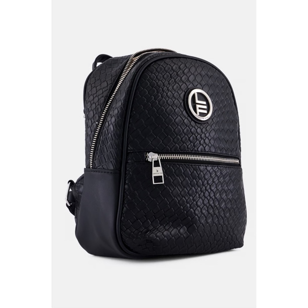 London Fog Black Woven Backpack - Picture 3 of 8
